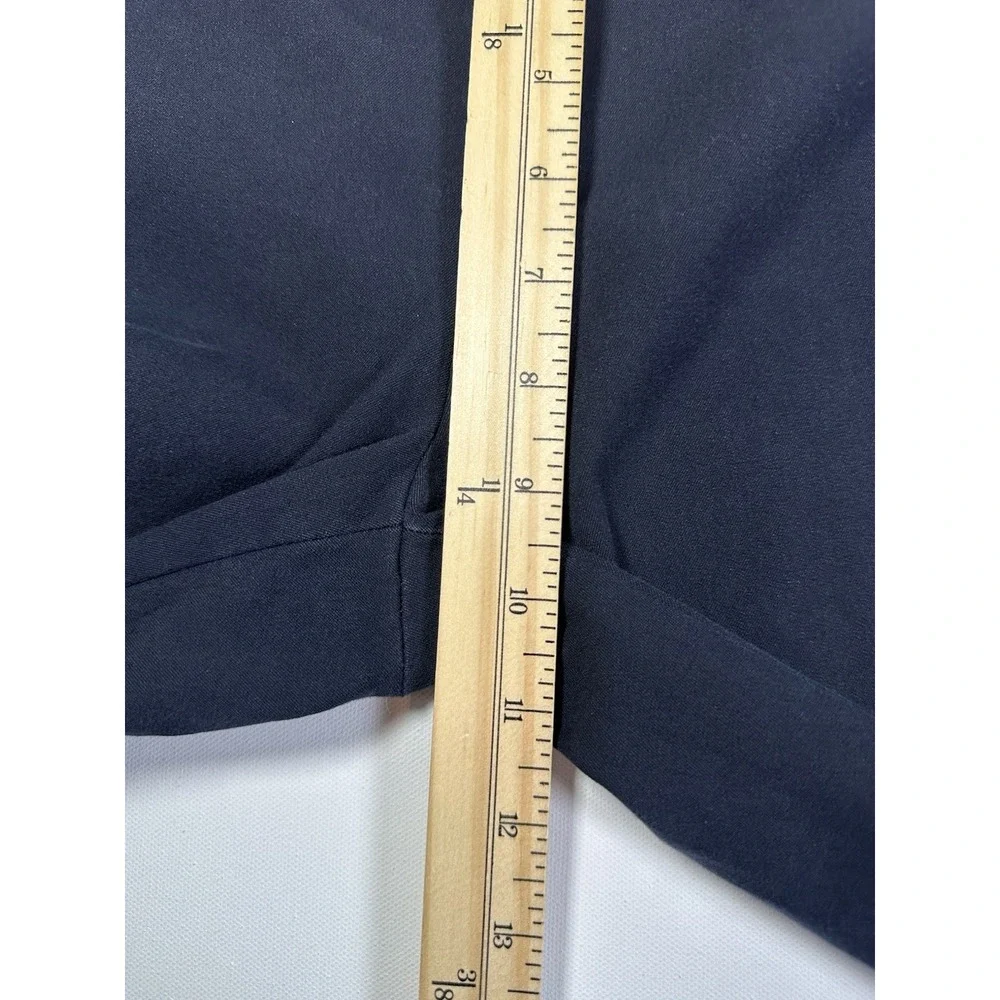Tory Burch Women's 8 Navy Blue Ponte Skinny Pants‎ Side Zip Minimalist Luxe FLAW